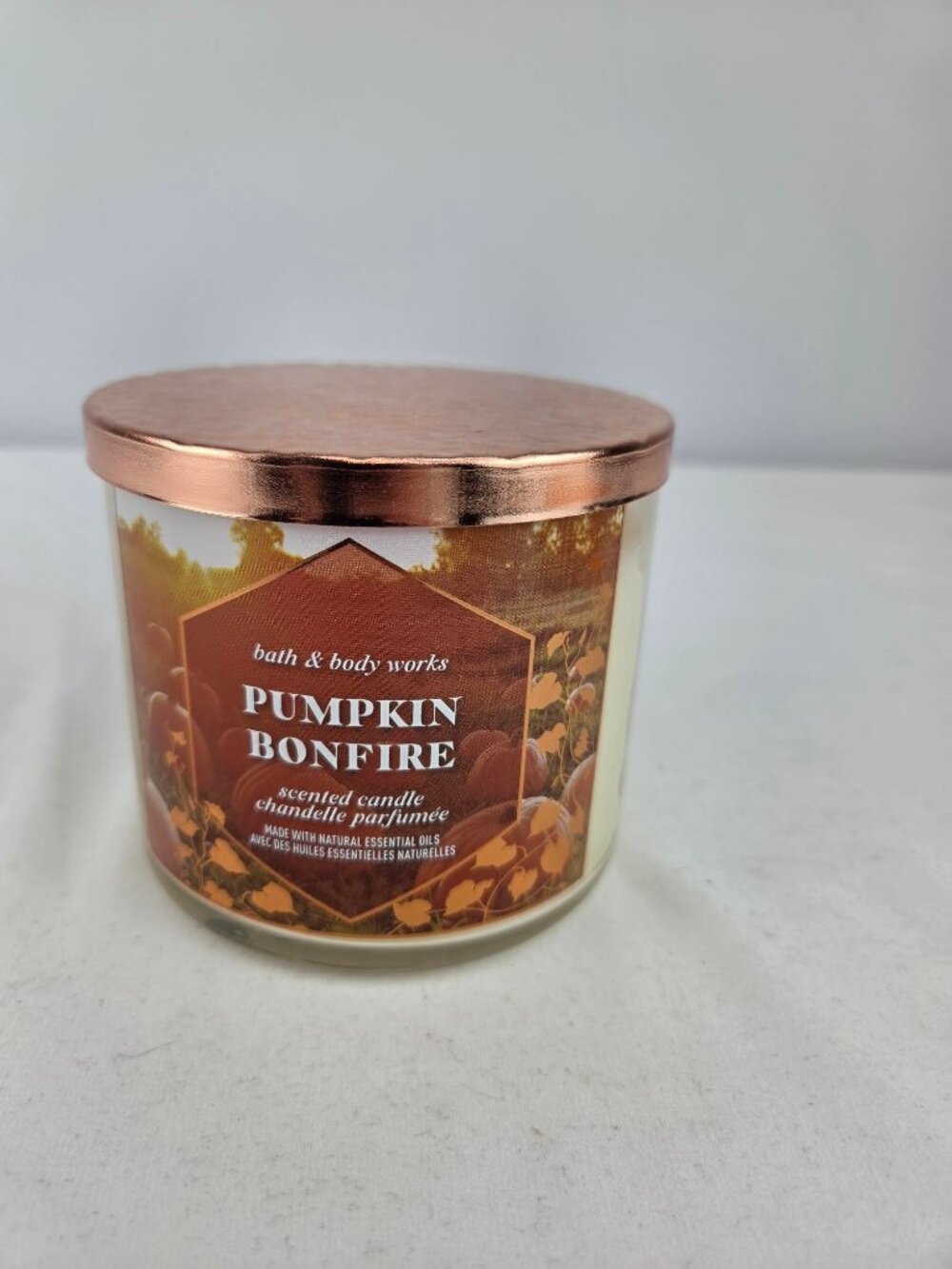 Bath & Body Works Pumpkin Bonfire 3-Wick Candle 14.5 oz NEW